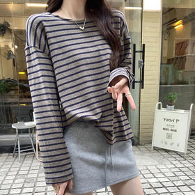 suoreoe 条纹T恤 宽松慵懒感 显白百搭 内搭/外穿