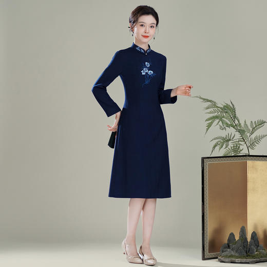 【彼岸】中国风改良复古绣花，日常修身旗袍连衣裙XGT-Q25111 商品图2