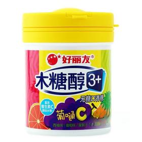 好丽友101g木糖醇3+葡萄味/西柚味/菠萝C味口香糖