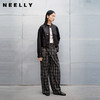 NEELLY纳俪商场同款秋冬新款复古格纹休闲裤女直筒松弛感百搭长裤N25091H01148 商品缩略图0