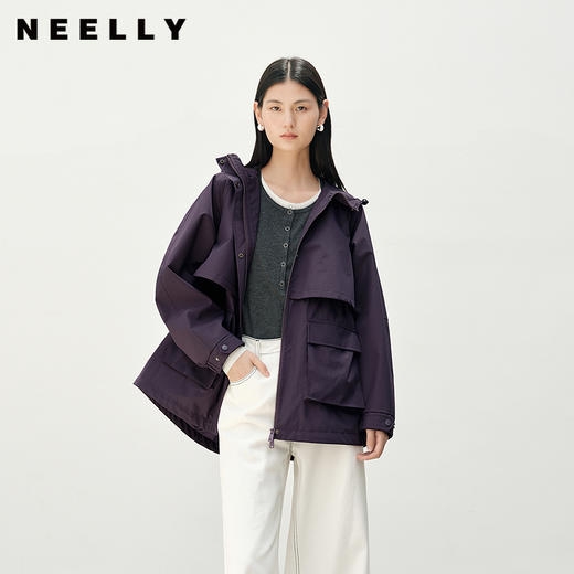 NEELLY纳俪商场同款秋冬新款正肩撞色假两件针织衫女百搭通勤上衣N25091A01137 商品图0