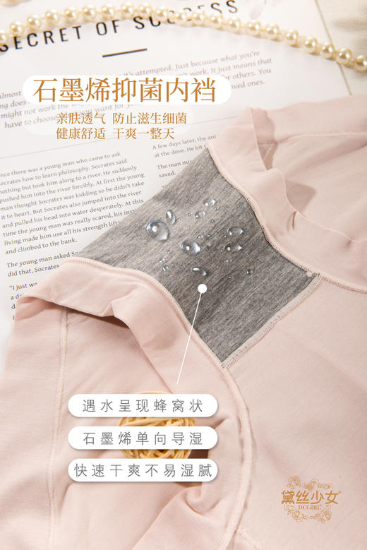 HYY-61112  【1条】60支莫代尔高弹腰头亲肤透气干爽石墨烯底裆抑菌女内裤 商品图5