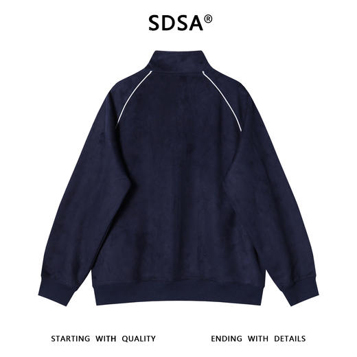 WT228SDSA男士秋冬新款痞帅男装潮牌拉条绒面拉链立领卫衣百搭时尚上衣 商品图5