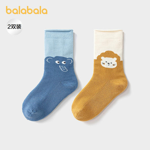 巴拉巴拉宝宝袜子冬季保暖袜婴幼儿短袜防着凉两双装 商品图0