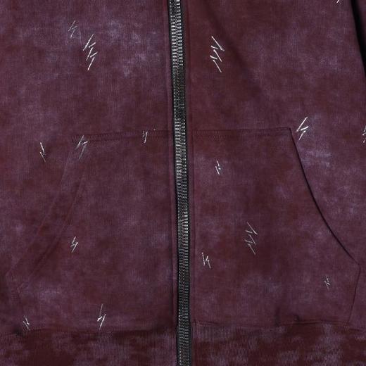 SDSA男士秋冬新款痞帅男装休闲国潮复古滴胶拉链连帽卫衣百搭舒适 商品图3