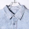 12496SDSA男士秋冬新款痞帅男装韩版扎染磨白纽扣翻领牛仔长袖衬衫时尚 商品缩略图2