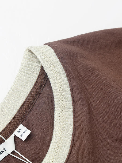 复古棕色字母印花卫衣女 春秋季宽松显瘦圆领上衣 休闲百搭套头衫 商品图2