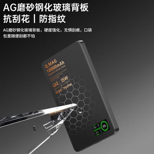 【超模君严选 华为鸿蒙合作品牌 外接电池 免费试用7天】适合于苹果安卓系统，超薄卡片式，3C认证，智充U12.0，智能液晶屏【原钛色1万毫安 预售16号发货】 商品图5