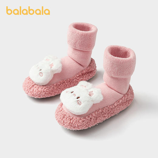 巴拉巴拉宝宝地板袜防滑点胶冬婴幼儿拼接全毛圈短袜 商品图2