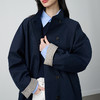 NEELLY纳俪商场同款秋冬新款条纹撞色休闲长风衣女时尚百搭外套N25094F05518 商品缩略图2