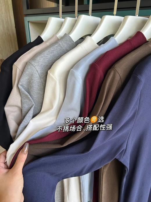 耐尔 糯米棉感小立领拉绒打底衫 W4080 商品图12