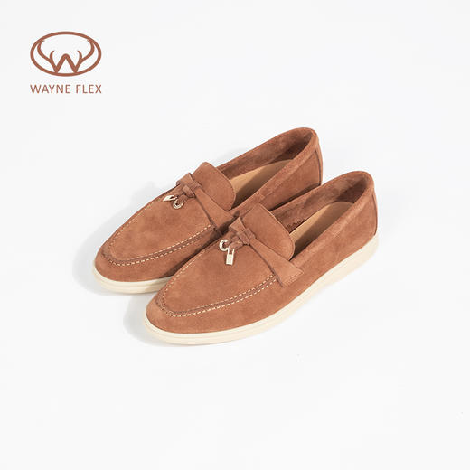 韦恩平底单鞋流苏扣时尚乐福鞋平跟百搭透气真皮女WF1227 商品图7