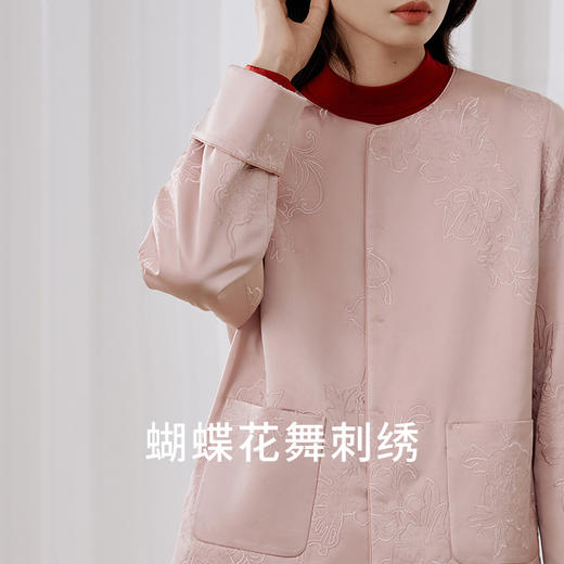一起红】金三塔100%桑蚕丝填充保暖外套女中式福蝶刺绣保暖棉袄  YSFFD706 商品图1