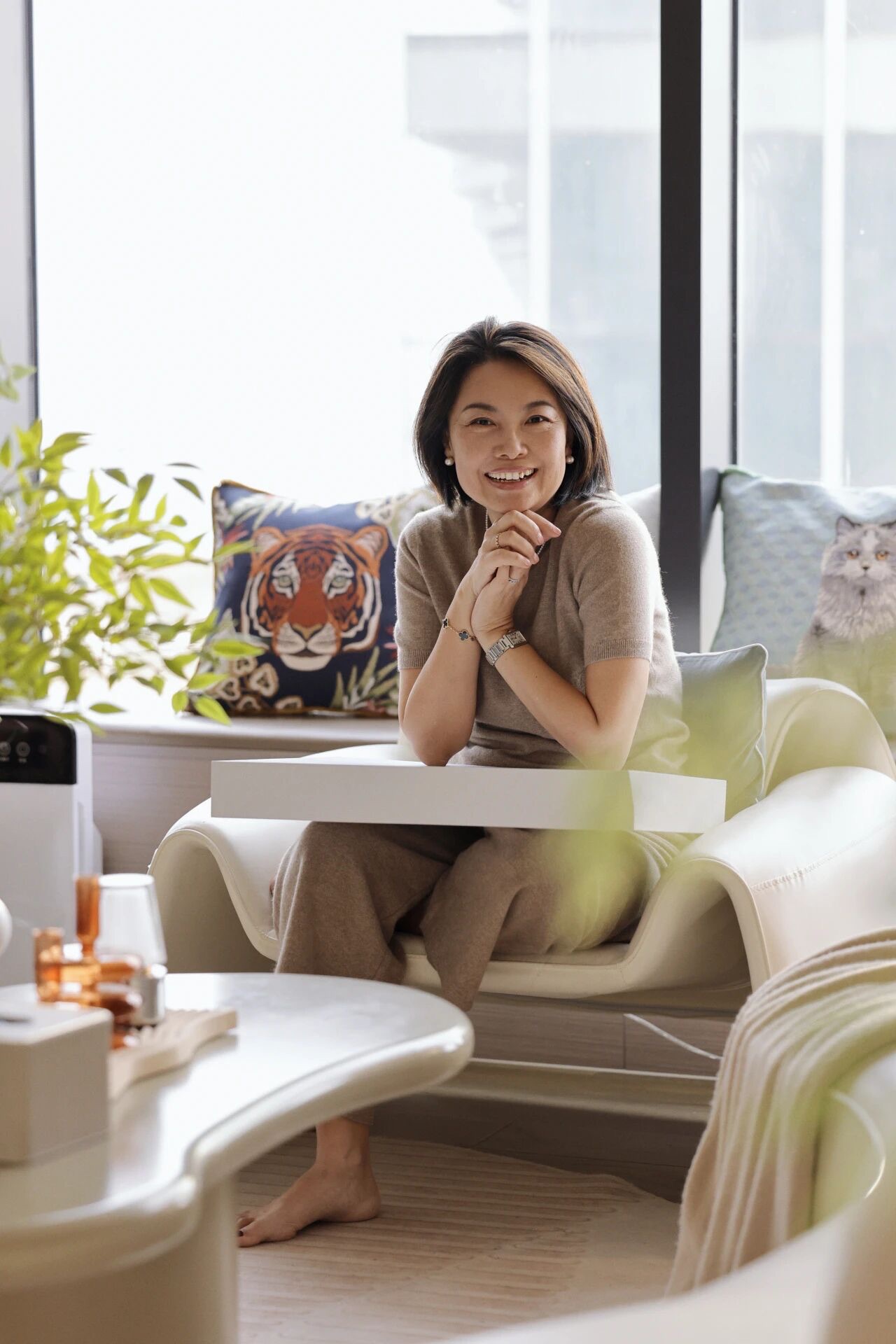 100%羊绒础款圆领短袖套头