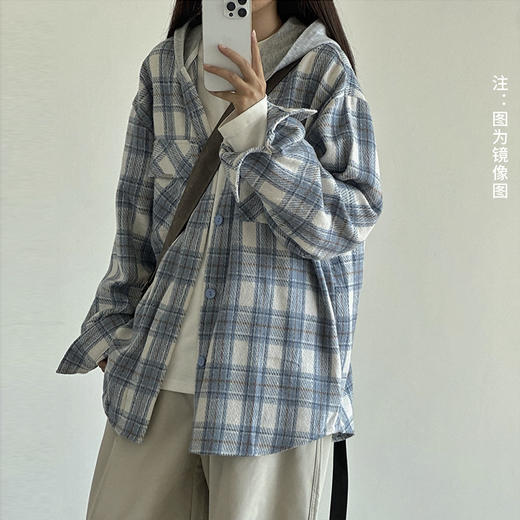 裁缝学苑QL13格子连帽衬衫纸样宽松长袖衬衣上衣外套复古男女版型图纸 商品图4