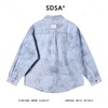 12496SDSA男士秋冬新款痞帅男装韩版扎染磨白纽扣翻领牛仔长袖衬衫时尚 商品缩略图5
