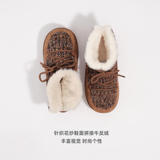 lost in echo2025秋冬新款时尚拼接针织短款超轻厚底增高雪地靴女 商品图2