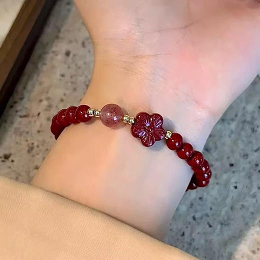 【普陀山】桃花朱砂手串  可送人自用 商品图2