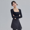 跃牌【海听系列】2025新款带胸垫纯欲性感修身瑜伽服短款方领纽扣长袖上衣XC55 商品缩略图3