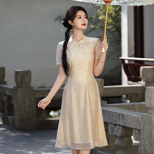 天丝精品新中式旗袍YD06305 商品图3