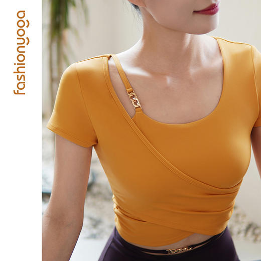 凡圣瑜伽金属扣交叉短袖 FC15351 商品图13