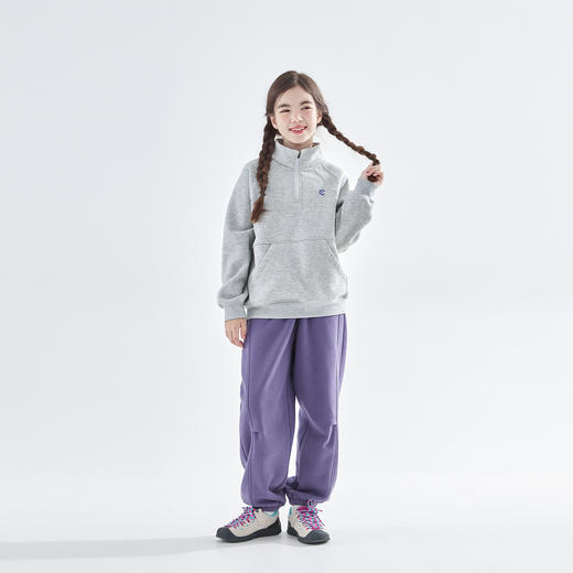 预售12.20发 cicochild25年秋冬新款亲子中大女童加绒立领卫衣抗静电保暖上衣 商品图4