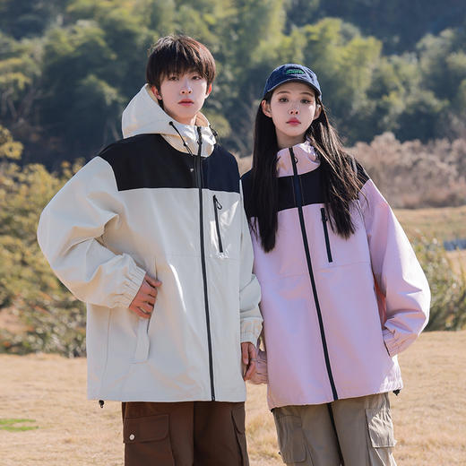 山系冲锋衣男女三合一外套连帽春秋户外登山美式夹克防水防风 商品图1