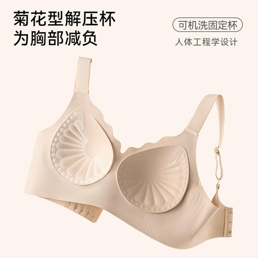 SDE-8125#   原版提拉女王无痕内衣女聚拢舒适软支撑收副乳文胸一体固定杯（单件） 商品图3