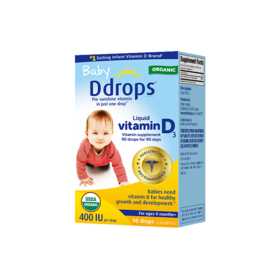 加拿大Ddrops维生素D3 400iu蓝色2.5ml/盒