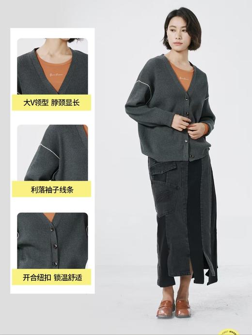 LS竹纤维女士时尚大V领针织开衫2010 商品图2