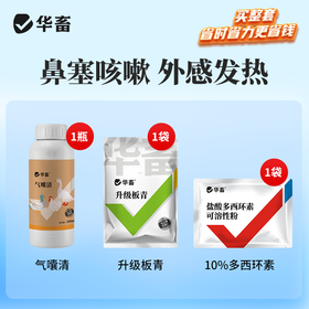 【鼻塞咳嗽 外感发热】升级板青+气囔清+多西环素