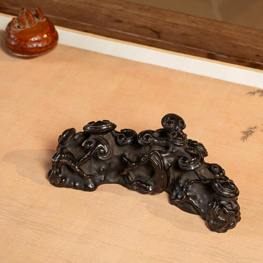 清	紫檀透雕灵芝纹笔架山 商品图1