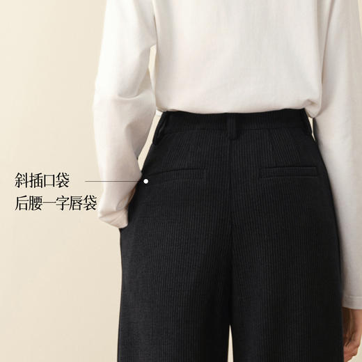 【严选】孟子义代言诗凡黎雪尼尔直筒拖地西装裤2025秋新款高腰垂感休闲裤7GA151301 商品图3