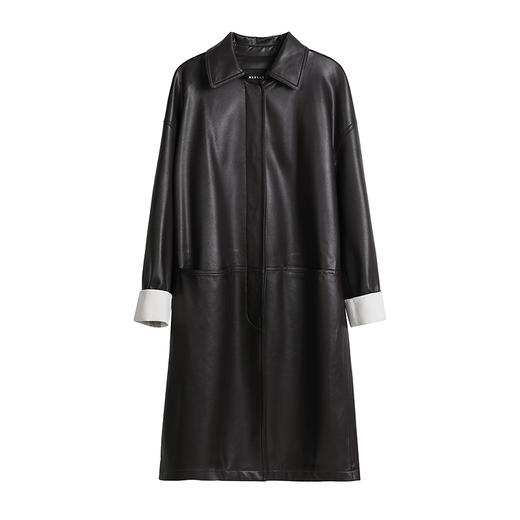 NEELLY纳俪商场同款秋冬新款经典时髦长风衣女复古翻领廓形外套N25091F01145 商品图3