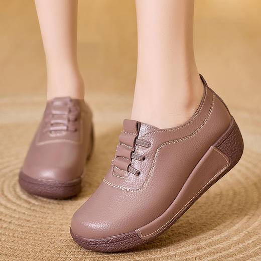 泉州鞋 真皮‘踩屎感‘一脚蹬厚底跛跟鞋 商品图4