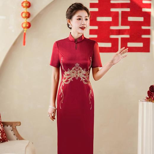 醋酸婚宴喜婆婆喜妈妈婚宴礼服旗袍YD05610 商品图2