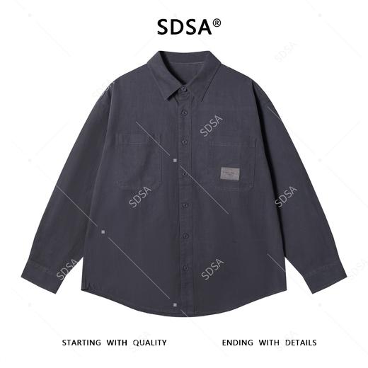 SDSA男士秋冬新款痞帅男装韩版休闲纯色口袋纽扣翻领长袖衬衫百搭 商品图1