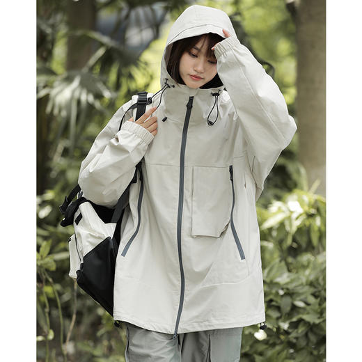 【登山休闲美式夹克】户外机能冲锋衣男女士防风宽松型春季连帽外套 商品图2