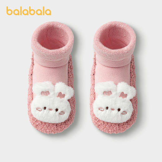 巴拉巴拉宝宝地板袜防滑点胶冬婴幼儿拼接全毛圈短袜 商品图0