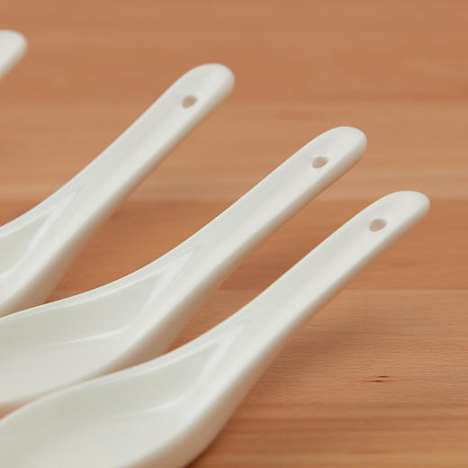 厨房餐具陶瓷勺子汤匙4只装纯白系列 商品图3