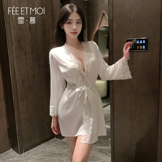 【情趣内衣】霏慕 欲影蕾丝花边睡袍ZY6171 商品图3
