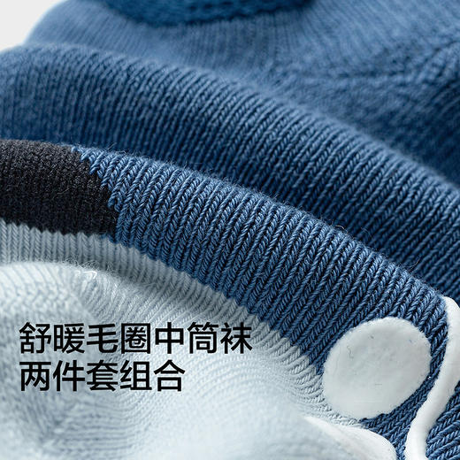 巴拉巴拉宝宝袜子冬保暖袜婴幼儿中筒袜两件套防着凉 商品图3