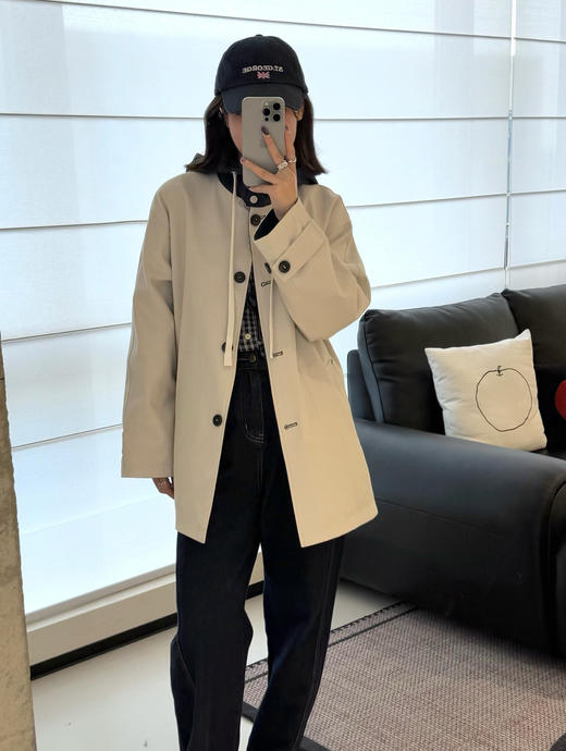 miu秀款两面穿连帽廓形风衣外套09221 商品图7