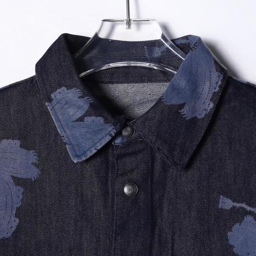 783SDSA秋冬新款痞帅男装潮牌撞色花朵印花纽扣翻领长袖衬衫时尚衬衣 商品图2