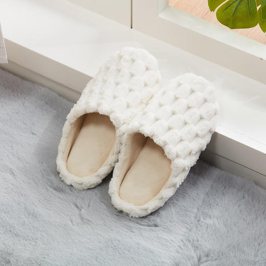  秋冬室内保暖拖鞋男女通用 方形格 BK2401 商品图1