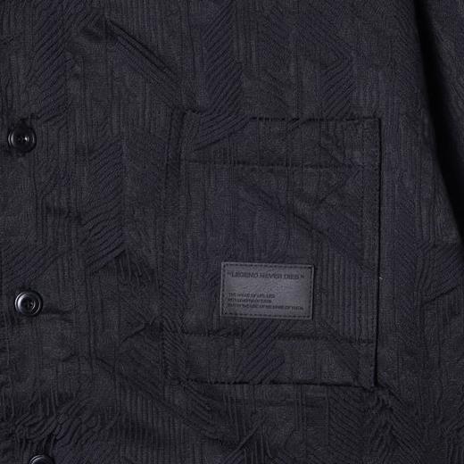 12495SDSA男士秋冬新款痞帅男装潮牌纯色纹理感提花翻领长袖衬衫百搭 商品图3