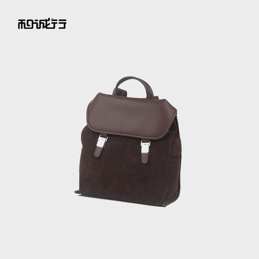 和诚行2025秋冬新款时尚休闲高品质磨砂皮拼真皮双肩包4570017 商品图1