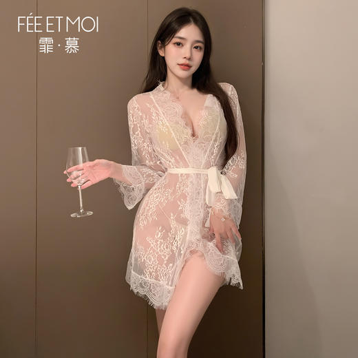 【情趣内衣】霏慕 欲影蕾丝花边睡袍ZY6171 商品图7