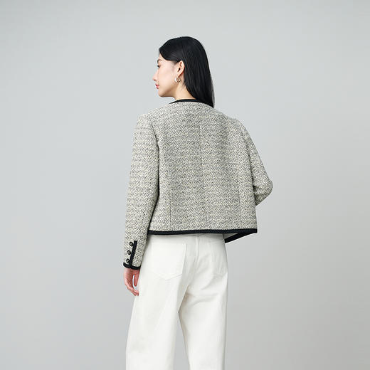 NEELLY纳俪商场同款秋季新款气质小香风短外套女撞色百搭简约上衣N25094C04617 商品图1