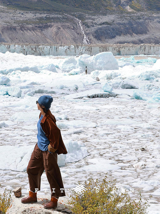 PETIT SCHAN小闪 CLO#912 Brown Emotion 棕的情绪 纯棉条纹灯芯绒九分阔腿裤 商品图2